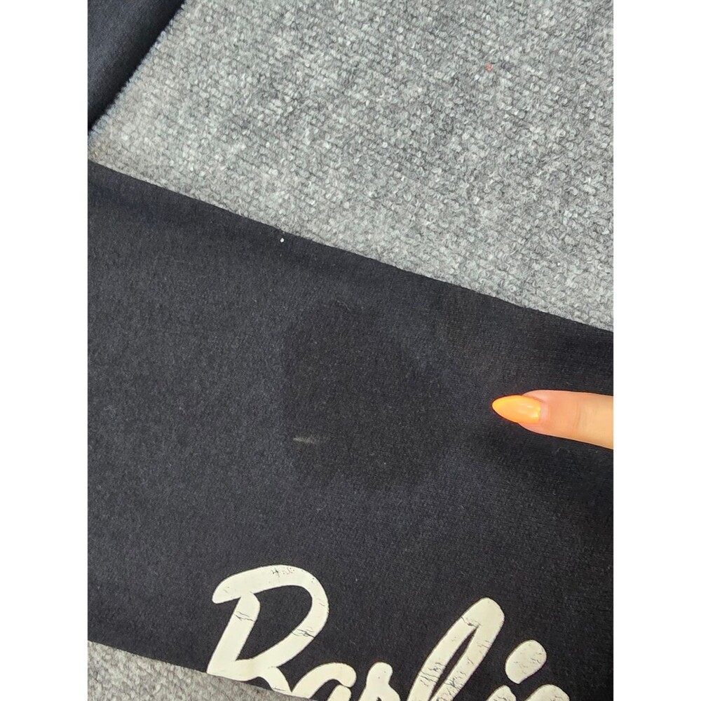 Barbie Sweatshirt Womens M Black Pink Heart Logo Crewneck Graphic Pullover - Picture 6 of 7